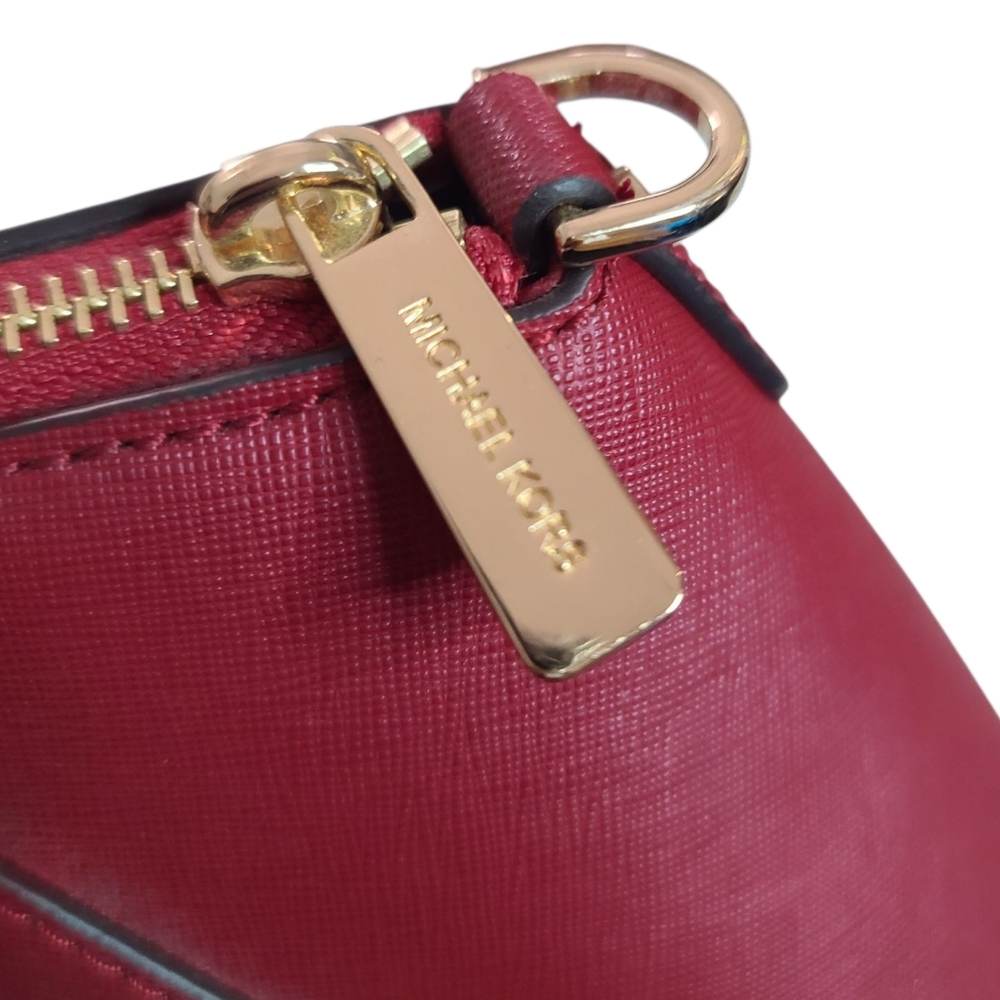 NWT Michael Kors Ciara Top Zip Leather Satchel Scarlet (Red) - Picture 10 of 16